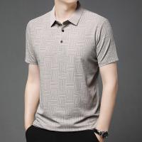 Polo de manga corta informal de negocios de verano 2025 con nuevo estampado para hombres, camiseta de manga corta cómoda y transpirable con estilo para el verano - details 7