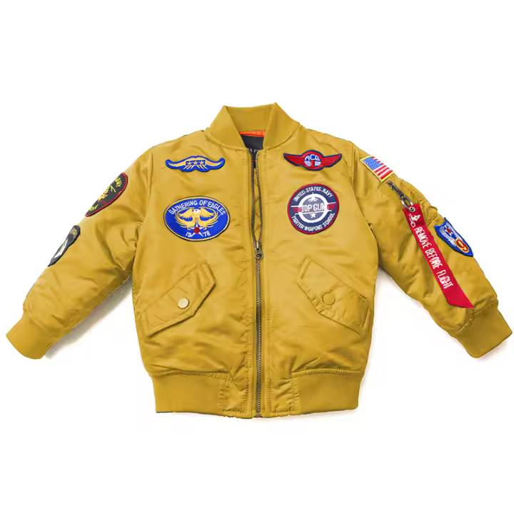 Chaqueta de Vuelo de Bombero de Ejército Americano Ma-1 Ropa de Invierno para Niños con Parche Topgun Zapatos y Ropa de Niños - 1