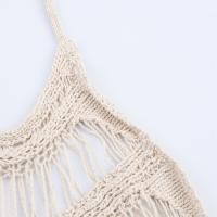 PB&ZA2025 top de tirantes casual estilo vacacional junto al mar con cuello halter de punto hueco, ropa nueva de verano para mujer - details 10
