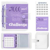 Mini carpeta de ahorro de dinero de PVC, Mini carpeta de presupuesto de $150/300/500/1000, libro de desafíos de ahorro colorido y duradero para planificador de presupuesto - details 1