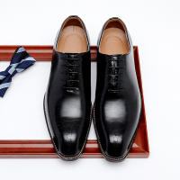 Cuero que aumenta la altura estilo británico cabeza cuadrada zapatos Oxford casuales zapatos de cuero para hombres - details 12