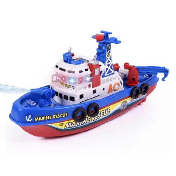 Juguetes de Baño para Bebé OSIAOIUDOA Barco de Baño con Difusor de Agua Iluminado - 1