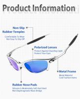 Gafas de sol polarizadas para hombre y mujer, lentes de metal Retro, a la moda, de lujo, para conducir, pescar, viajar, Golf, bicicleta - details 3