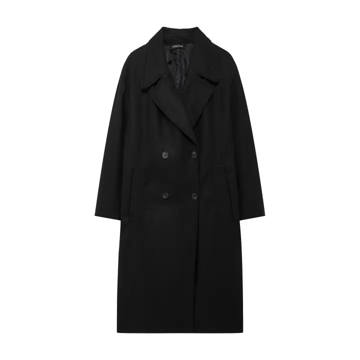 Chaqueta de Abrigo Suelto para Mujer Otoño 2024 Cálida, Gruesa, Doble Abeto, Manga Larga, Estilo Vintage - 1