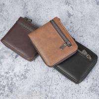 Cartera corta Retro fina para hombre, tarjetero de identificación, billetera plegable de cuero PU, tarjetero, monedero, monedero de negocios diario - details 3