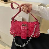 Bolso gótico de mujer retro con correa de cuero con cremallera, casual - details 14