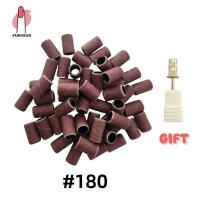 50 Uds Bandas de Lijado para Taladro de Uñas Acrílicas Desechables Gel Marrón Manicura y Pedicura con Vástago Plata - details 3