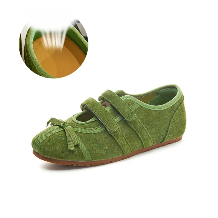 Plantillas de piel de cerdo Mary Jane zapatos nuevos zapatos individuales de cuero de las mujeres casual Velcro zapatos de las mujeres - 1