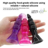 Empaquetado privado SEXY Silicona Ventosa Tapón Masajeador de Próstata Dildo Vibrador Punto G Anal Juguetes Sexuales para Adultos - details 1