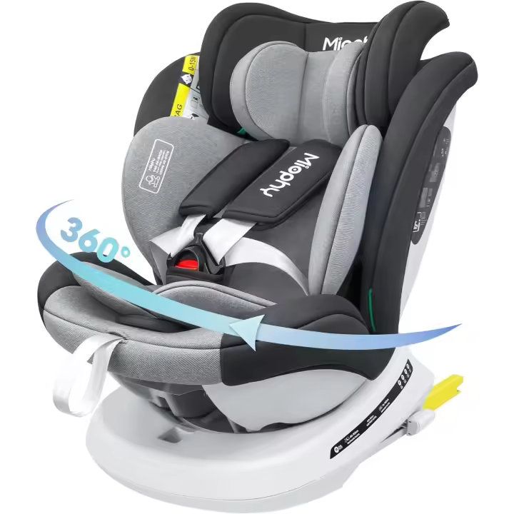 Asiento de Coche Giratorio Isofix 360° Grupo 0+/1/2/3 40-150cm Gris Oscuro - 1