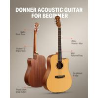 Guitarra Acústica de Adulto Guitarra Cutaway 4/4 Kit Dreadnought 41 Pulgadas de Principiante con Cuerde Afinador Cejilla Sunburst - details 28