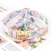 Collar nailon personalizado, collares perro impresos con placa de identificación grabada sin flores para perros pequeños, - details 8