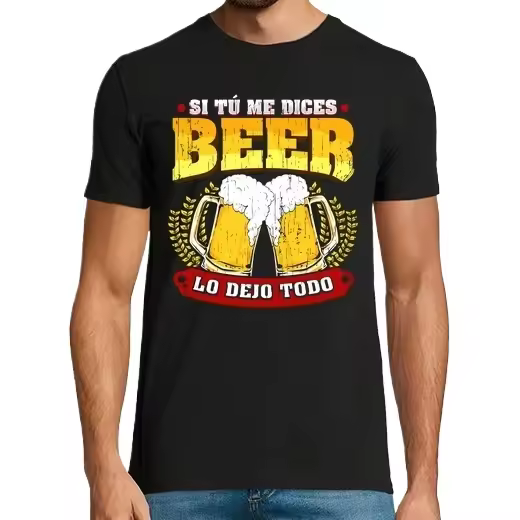Si Tú Me Dices Cerveza Regalo Cerveza Humor Alcohol Camisetas CERVEZA,Pack Regalo Camiseta Personalizada - 1