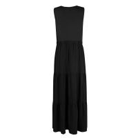 Vestido Bohemio De Playa Largo Para Mujer Elegante Sin Mangas Color Sólido Vintage Vestido De Fiesta Maxi Con Swing Grande Silueta A-Line Para Verano - details 11