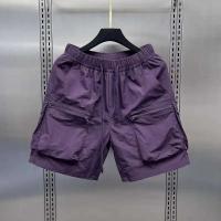 Pantalones Cortos Cargo Retro para Hombres Multiple Bolsillos, Traje Casual, Delgado, Ajuste Suelto, Color Sólido, Moda de Verano - details 8