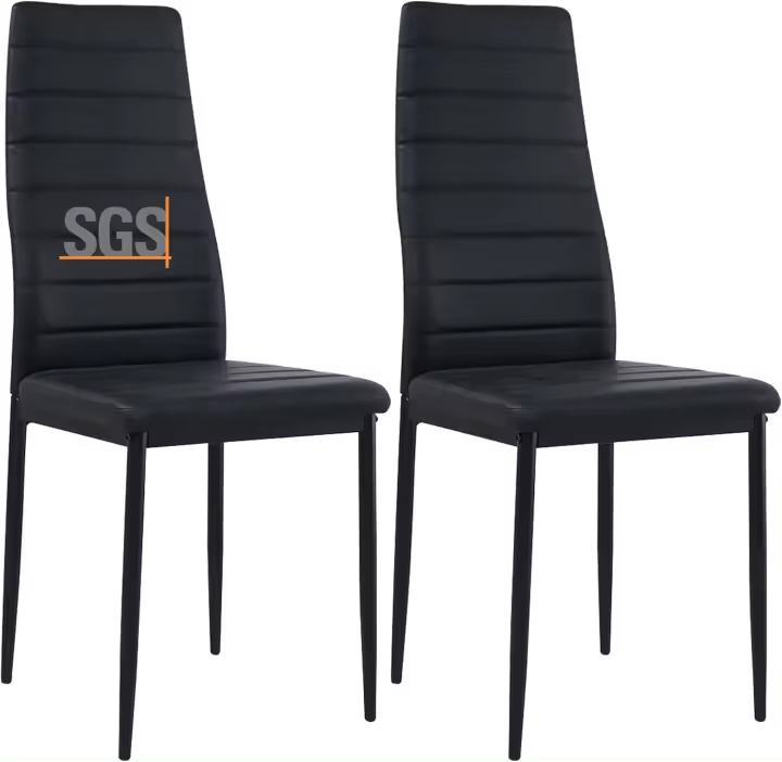 Sillas de Comedor Juego de 4 Sillas de Metal para Cocina, Silla de Mesa Comoda Silla con Asiento Tapizado, Negro - 1