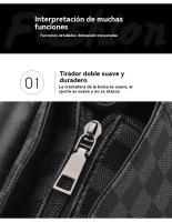 Mochila de Cuero PU para hombres, Mochila Unisex Impermeable para Ordenador Portátil, Regalo para hombres, Para los estudios, viajes o trabajo - details 1
