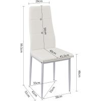 Sillas de Comedor Juego de 4 Sillas de Metal para Cocina, Silla de Mesa Comoda Silla con Asiento Tapizado, Negro - details 137
