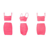 Conjunto de dos piezas para mujer, camisola sexy ajustada con fruncido, moda 2024, muy vendido. - details 40