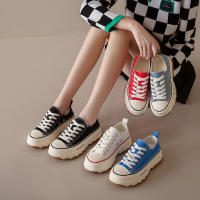 2025 Nuevos Zapatos Casuales de Lona Transpirable con Plataforma para Mujeres Estudiantes Pequeños Blancos - details 5