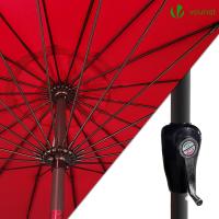 Sombrilla de Playa Grande Parasol Inclinable con Manivela Protección UV para Patio, Jardín, Piscina, Exterior Gris - details 9