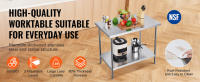SucceBuy Mesa de preparación de acero inoxidable, 30 x 48 x 34 pulgadas, capacidad de carga de 880 libras, mesa de trabajo de metal resistente - details 1