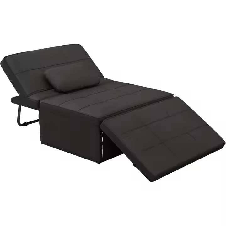 Silla de Dormir Conversible con 5 Posiciones de Retirada Reposacabezas para Salón Carga de 200kg - 1