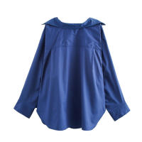 OUWU Blusa de algodón informal para mujer, ropa de otoño, con rayas y manga de murciélago - details 6