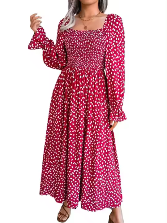 Vestido Maxi Floral de Alta Calidad y Lujo Elegante Estilo Kpop para Mujeres Ideal para Fiestas - 1