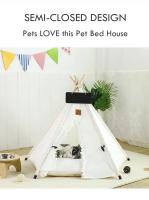 Carpa Para Mascotas Tepee Para Gatos Y Perros Casa De Perro Portátil Desmontable Lavable Con Almohada Y Tablero Para Pupusas Casa Para Gatos - details 3