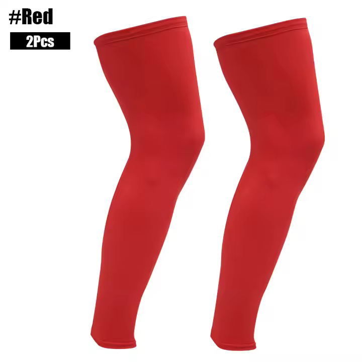 Mangas de compresión de pierna de longitud completa para hombres y mujeres, Mangas de rodilla deportivas, protección UV, mangas largas de pierna, baloncesto, fútbol, correr, 1 par - 1