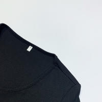 Conjunto de Vestido de Punto de Color Sólido Otoño/Invierno 2025 con Vestido Largo de Manga con Abertura y Conjunto de Dos Piezas de Camiseta. - details 18