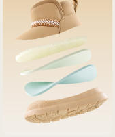 Botas de nieve nuevas para niño, engrosadas, grandes, zapatos de algodón, botas de niña - details 1