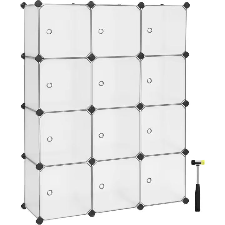 Organizador de Almacenamiento de 16 Cubos Cajón de Plástico con Puertas Fácil de Montar - 1
