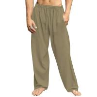 Pantalones sueltos de lino y algodón para hombre, pantalón informal de verano, Color sólido, talla grande, S-5XL - details 17