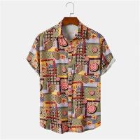 Camisa de moda retro para hombre, top informal de manga corta, moda hawaiana, camisa holgada y transpirable con botones, 2023 - details 7