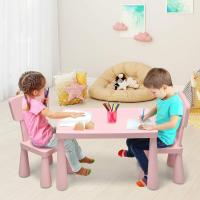 Juego de Mesa y Silla Infantil, Mesa con 2 sillas de plástico para niños, Conjunto de pupitres de Actividades para niños, Set de Mueble Infantil de 3 Piezas, Apto para 1-7 años (Azul) - details 14