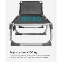 Silla de Senderismo Tumbona Reclinable Plegable, Ligera, 55 x 193 x 31 cm, Carga 150 kg - details 40