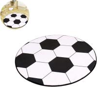 1 alfombrilla para el suelo con dibujos de fútbol, redonda, para niños, para mesa de café, silla, hecha a mano (80 cm/31,5 pulgadas) - details 3