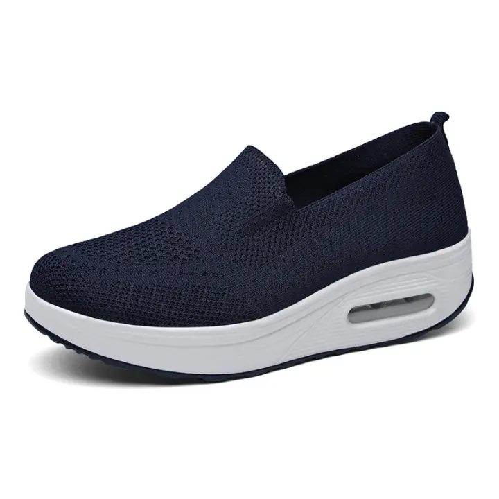 Zapatos deportivos con amortiguación de aire, suela gruesa, nueva malla tejida con mosca, zapatos casuales transpirables para - 1