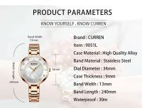 Reloj de Pulsera de Acero Inoxidable con Cuarzo Curren 9051 Resistente al Agua - details 3