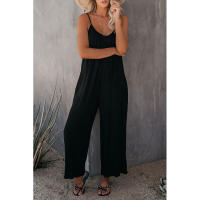 Mono informal de verano sin mangas con pernera ancha para mujer, pantalones de color liso con peto, mono culotte con bolsillos - details 11