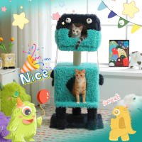 PAWZ Road 2 en 1 Árbol para gatos con postes rascadores de sisal, condominio acogedor, pequeño árbol para gatos de interior, linda casa de cama para gatos, juguetes para mascotas - details 9