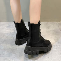 Nuevas botas cortas negras de moda geniales de moda botas de mujer de tacón grueso de suela gruesa - details 25