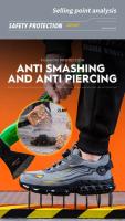 Zapatos de seguridad con botón giratorio para hombre, zapatillas con punta de acero, botas de seguridad para el trabajo a prueba de perforaciones, zapatos deportivos de trabajo con cojín de aire, botas antigolpes - details 6