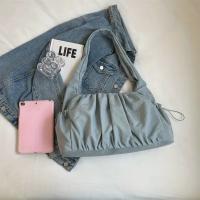 Bolso de hombro versátil de Color sólido suave no tejido para mujer, bolso de viaje Simple y de moda para las 4 estaciones - details 3
