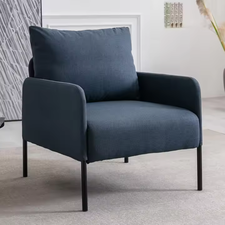 Sofá de 1 plaza en lino, sillón con reposabrazos modernos, sofá individual, chaise longue de salón dormitorio (vert # 1) - 1