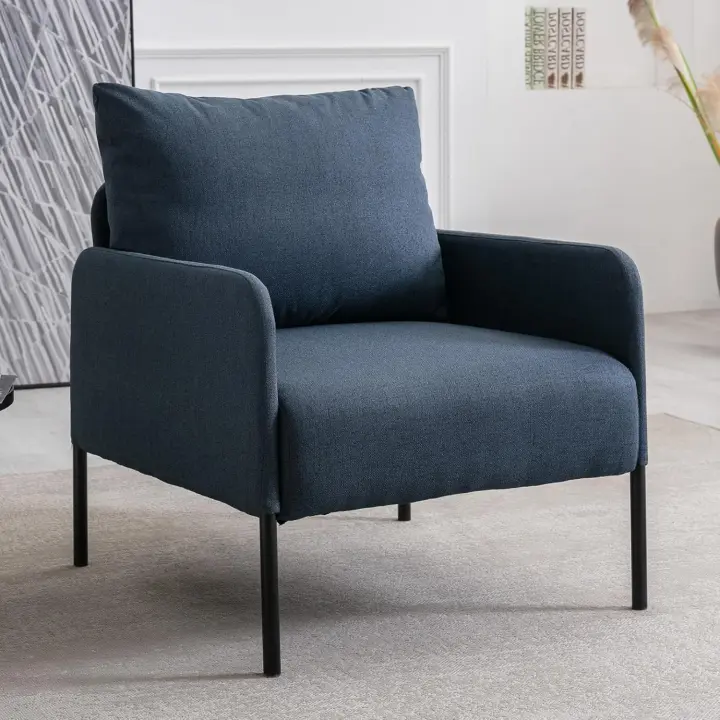 Sofá de 1 plaza en lino, sillón con reposabrazos modernos, sofá individual, chaise longue de salón dormitorio (vert # 1) - 1