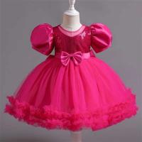 Vestido de Princesa Rosa de Esponja Primera Comunión Aniversario de Niño Fiesta de Boda - details 12