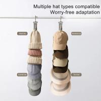 Estante para sombreros colgante con 8 Clips, gancho giratorio, soporte para gorras de Golf, colgador de almacenamiento Vertical para gorras, organizador de armario - details 9